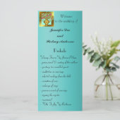 Elegante Floral Wedding Program Rack Kaart (Staand voorkant)