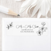 Elegante Floral Wedding Retour Adreslabels Etiket (Insitu)