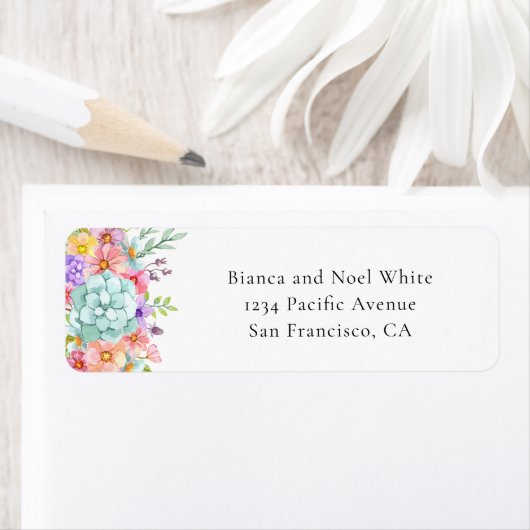 Elegante Floral Wedding Retour Adreslabels Etiket (Insitu)