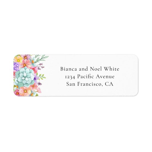 Elegante Floral Wedding Retour Adreslabels Etiket (Voorkant)