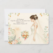 Elegante Floral Wedding RSVP Kaart | Roze Waterver (Achterkant)