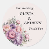 Elegante Floral Wedding Sticker voor bruiloft (Voorkant)