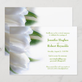 Elegante Floral White virtuele bruiloft Kaart