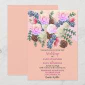 Elegante Floral Wildflower-Boutique-Apricot-Weddin Kaart (Voorkant / Achterkant)