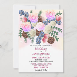 Elegante Floral Wildflower-Boutique-Wedding-Invite Kaart