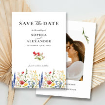 Elegante Floral Wildflower Classic Save the Date