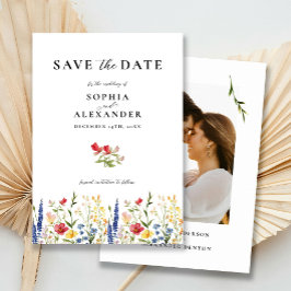 Elegante Floral Wildflower Classic Save the Date Kaart