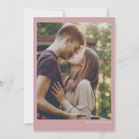 Elegante Floral Wildflower Fotobruiloft Kaart (Achterkant)