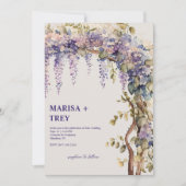 Elegante Floral Wisteria Canopy bruiloft Kaart (Voorkant)