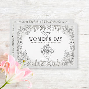 Elegante Floral Women's Day Geschiedenis Bedankt O