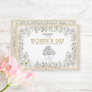 Elegante Floral Women's Day Geschiedenis Bedankt O
