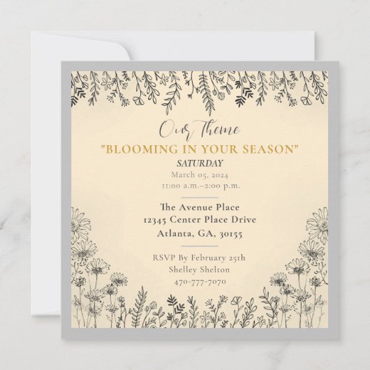 Elegante Floral Women's Day Geschiedenis Viering Kaart (Achterkant)