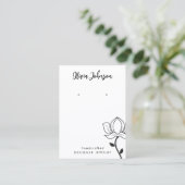 Elegante Floral Zwart Wit Sieraden Oorbel Display Visitekaartje (Staand voorkant)