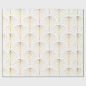 elegante florale art deco herhaalde ventilator p cadeaupapier (Vlak)