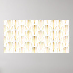  elegante florale art deco herhaalde ventilator p poster