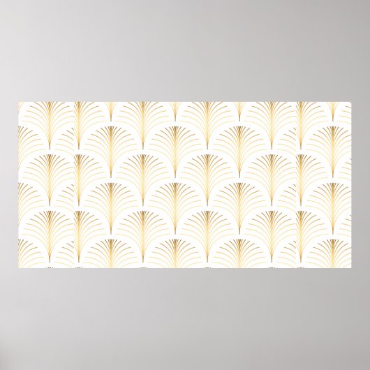 elegante florale art deco herhaalde ventilator p poster (Voorkant)