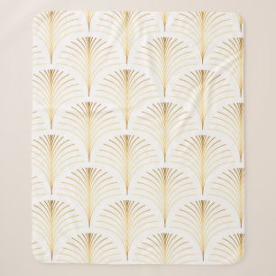 elegante florale art deco herhaalde ventilator p sherpa deken