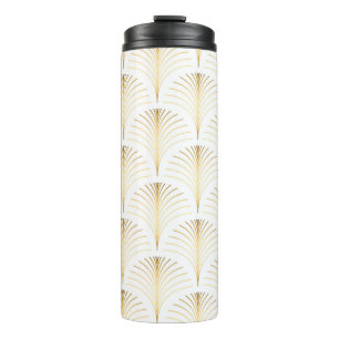 elegante florale art deco herhaalde ventilator p thermosbeker