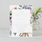 Elegante florale botanische bruiloft folie uitnodiging (Staand Voorkant)