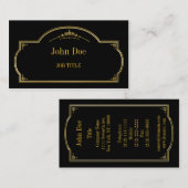 Elegante florale grenzen, goud visitekaartje (Voorkant / Achterkant)