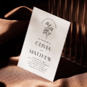 Elegante florale minimalistische bruiloft verlovin kaart