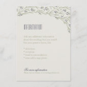 Elegante florale rustieke bruiloft informatie kaar informatiekaartje (Voorkant)