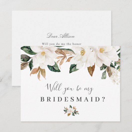 elegante florale zal je mijn bruidskaart zijn uitnodiging briefkaart (Voorkant / Achterkant)