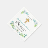 Elegante Flores y Cruz Para Niño Bautizo Servet (Hoek)