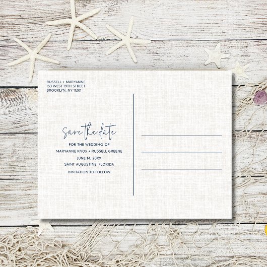 Elegante Florida Beach Wedding Save the Date Aankondigingskaart