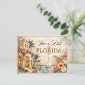 Elegante Florida Save the Date Trouw Uitnodiging (Staand voorkant)