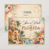 Elegante Florida Save the Date Trouw Uitnodiging (Voorkant / Achterkant)