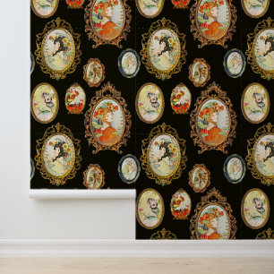 Elegante Flower Girls op zwart Behang