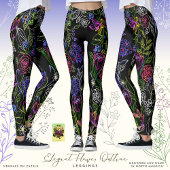 Elegante Flower Outline Leggings