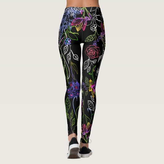 Elegante Flower Outline Leggings (Achterkant)