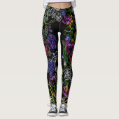 Elegante Flower Outline Leggings (Voorkant)