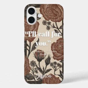 Elegante  Flowers Classy Quote Call voor u iPhone 16 Plus Hoesje