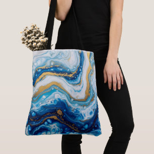 Elegante Fluid Art Decoratieve Koffie Mokken Abstr Tote Bag