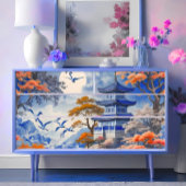 Elegante fluisteringen van kobaltblauwe Oosterse D Tissuepapier