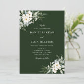 Elegante Foliage Boho Waterverf Bloemige Trouw  Kaart (Staand voorkant)