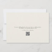 Elegante Foliage Cream QR Code Horizontale Bruilof Kaart (Achterkant)