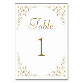 Elegante  Foliage Goud Wit Huwelijk Kaart (Voorkant)