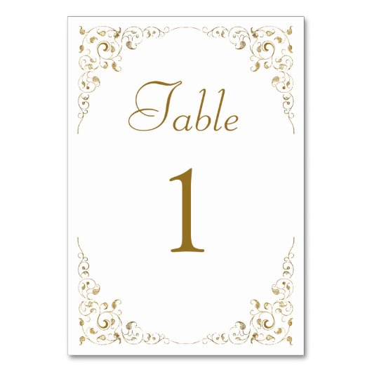 Elegante  Foliage Goud Wit Huwelijk Kaart (Voorkant)