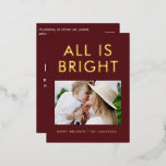 elegante folie 1 foto moderne folie vakantie ansic folie feestdagen briefkaart<br><div class="desc">rood en folie 1 foto collage moderne leuke gezins kerst ansichtkaart ontwerp.</div>