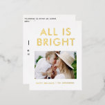 elegante folie 1 foto moderne folie vakantie ansic folie feestdagen briefkaart<br><div class="desc">zwart wit en folie 1 foto collage moderne leuke familie kerst ansichtkaart ontwerp.</div>