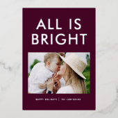 elegante folie 1 foto moderne folie vakantiekaart folie feestdagenkaart (Voorkant)