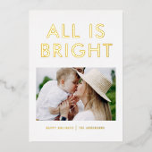 elegante folie 1 foto moderne folie vakantiekaart folie feestdagenkaart (Voorkant)