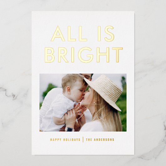 elegante folie 1 foto moderne folie vakantiekaart folie feestdagenkaart (Voorkant)