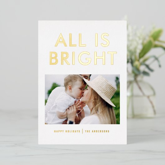 elegante folie 1 foto moderne folie vakantiekaart folie feestdagenkaart (Staand Voorkant)