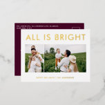 elegante folie 2 foto modern folie vakantie briefk folie feestdagen briefkaart<br><div class="desc">rood wit en folie 2 foto collage moderne leuke kerstman met briefkaart ontwerp .</div>