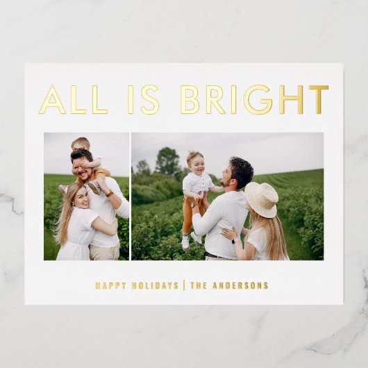 elegante folie 2 foto moderne folie vakantie ansic folie feestdagen briefkaart (Voorkant)